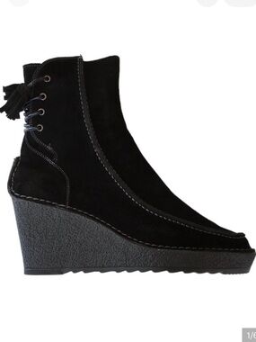 Pons Quintana Menorca Ankle Boots Black Wedge